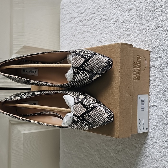 NEW Steve Madden Nathalia Snakeskin Pointed Toe Faux Suede Pump Size 8 - Picture 15 of 15
